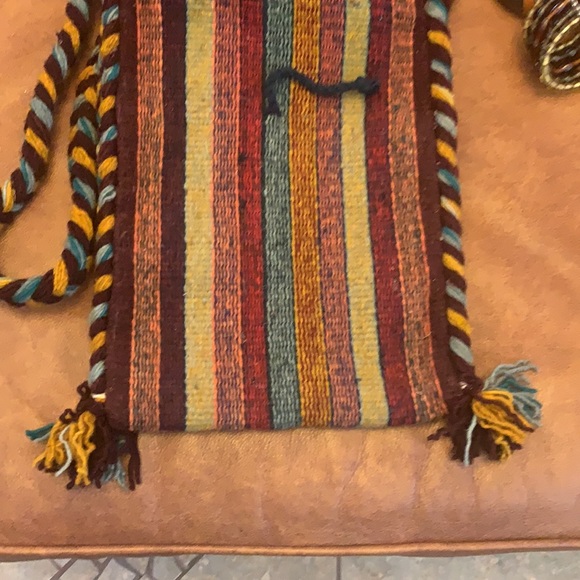 Satchel purse Boho Vibes Handmade new woven, Size 14 x 10”, Rust, mustard,… - Picture 6 of 9